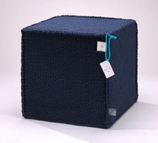 Pouf for sitting Beauty Cube dark blue
