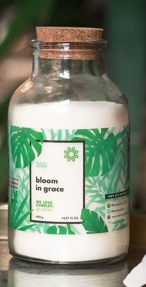 Bloom in grace 420g  Świeca sojowa